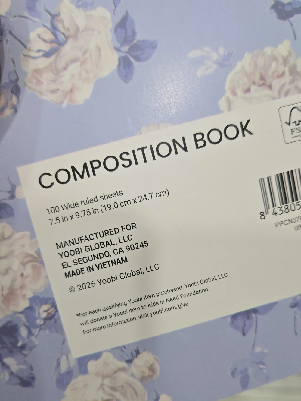 LoveShackFancy X YOOBI Compositiom Notebook & Pen Set
